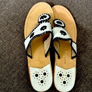 Jack Rogers black and white sandals size 8